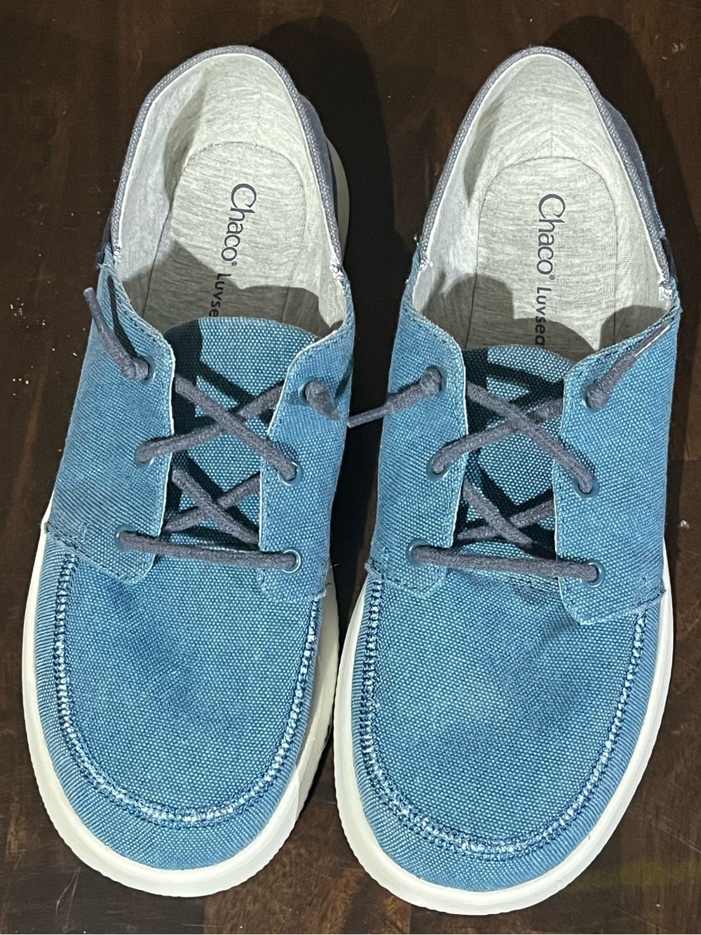 Chaco Chillos Ocean Blue Canvas Sneakers, Sz 9